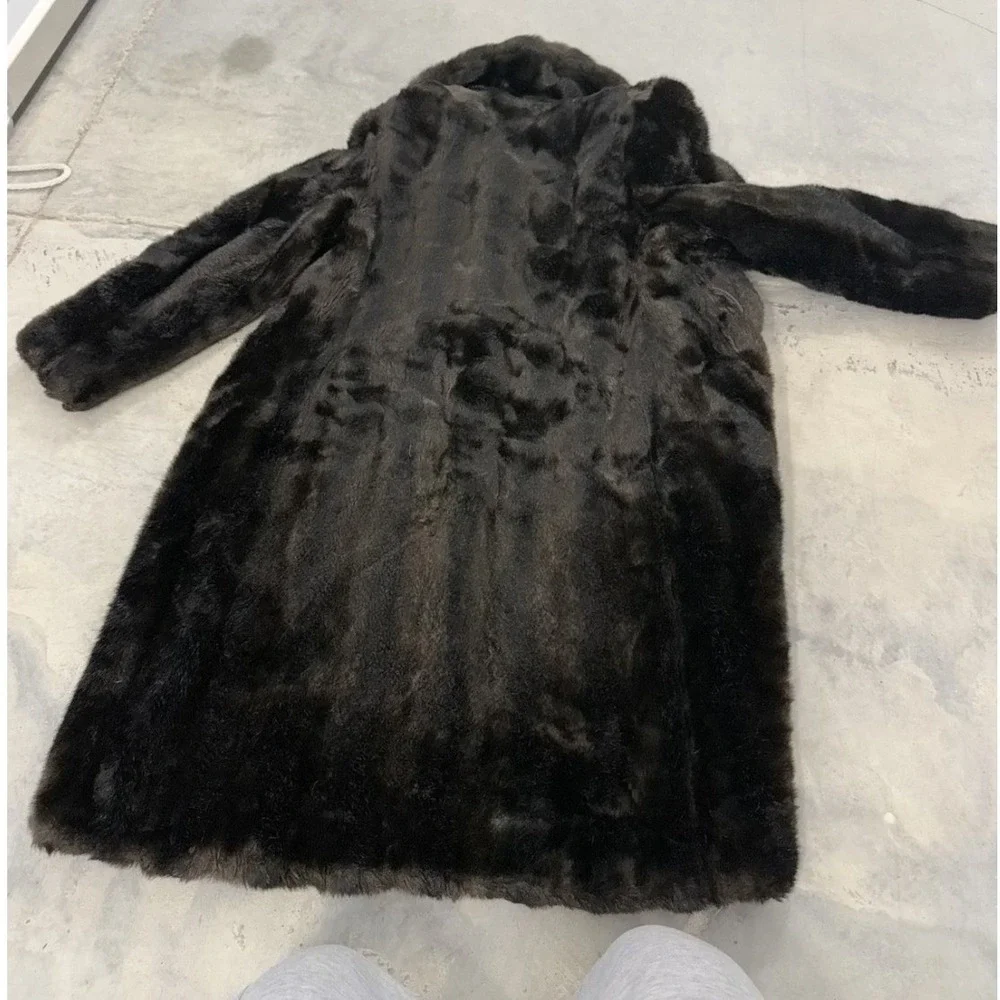 Grandella‎ by Fairmoor Vintage Fur Coat Dark Brown Full Length Glamour XL